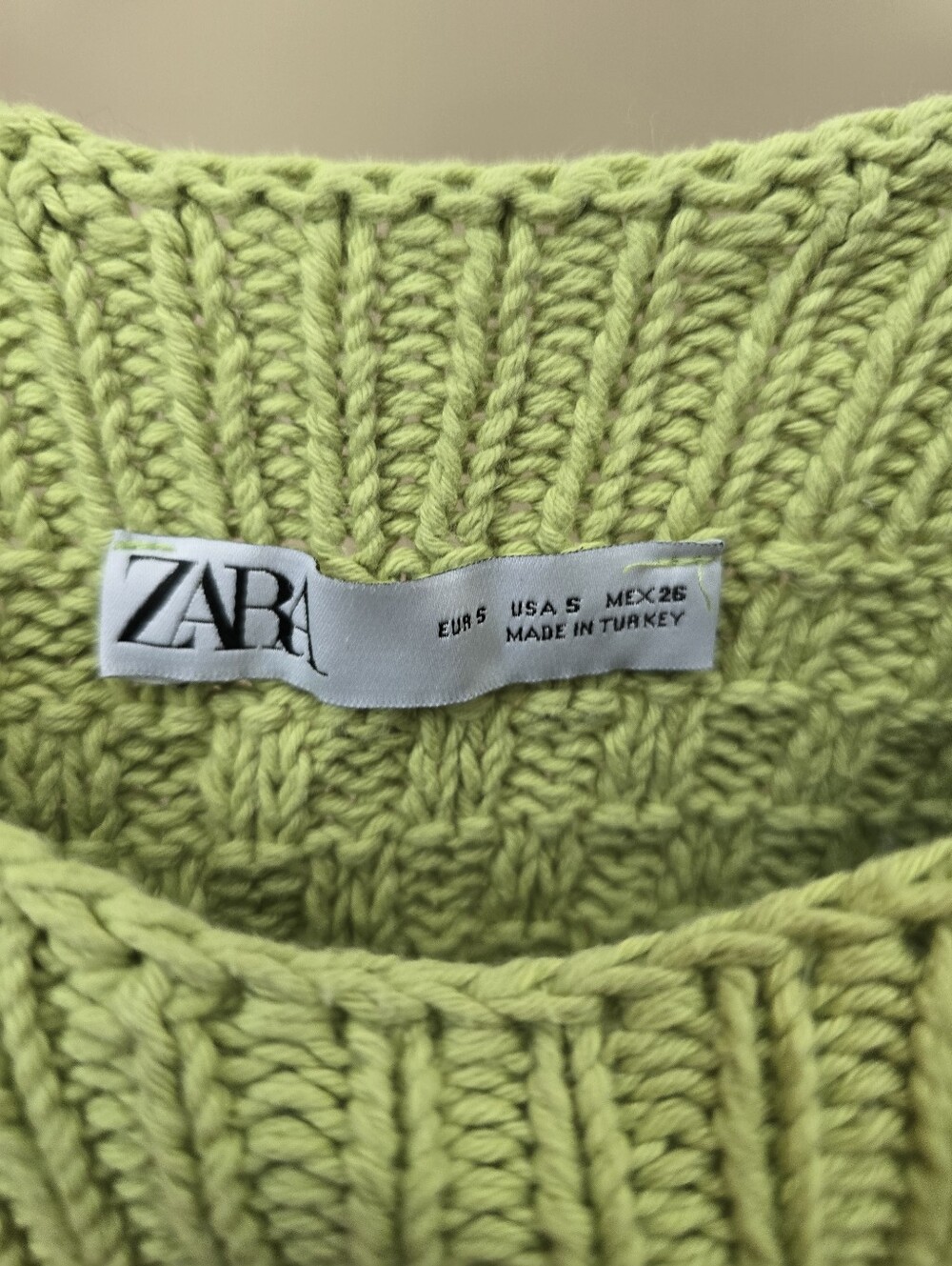 Zara Light Green Knit Tank Top Size Small - Picture 4 of 4